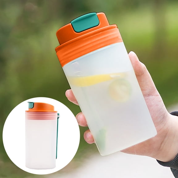 Clearance 350ML Single Layer Plastic Cup Protein Powder Shaker Cup Milkshake Cup Sports Fitness Water Cup for Home & Kitchen Orange