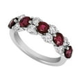 thumbnail image 2 of 925 Sterling Silver Natural 3.00 Mm Garnet Gemstone Birthstone Half Eternity Band Ring, 2 of 2