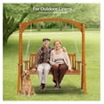 thumbnail image 7 of JTAOT Heavy Duty 880 LBS 5 FT Wooden Porch Swing Outdoor, Outdoor Hanging Swing Bench (5 FT, Brown), 7 of 7