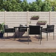 thumbnail image 1 of vidaXL 5 Piece Garden Dining Set with Cushions Poly Rattan and Steel, 1 of 5