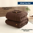 thumbnail image 7 of Earthy Brown Comforter King Size, Neutral 3 Pieces Comforter Set, Lightweight Solid Bedding Set, All Seasons Soft Fluffy King Comforter Set (104x90In Comforter & 2 Pillowcases), 7 of 7