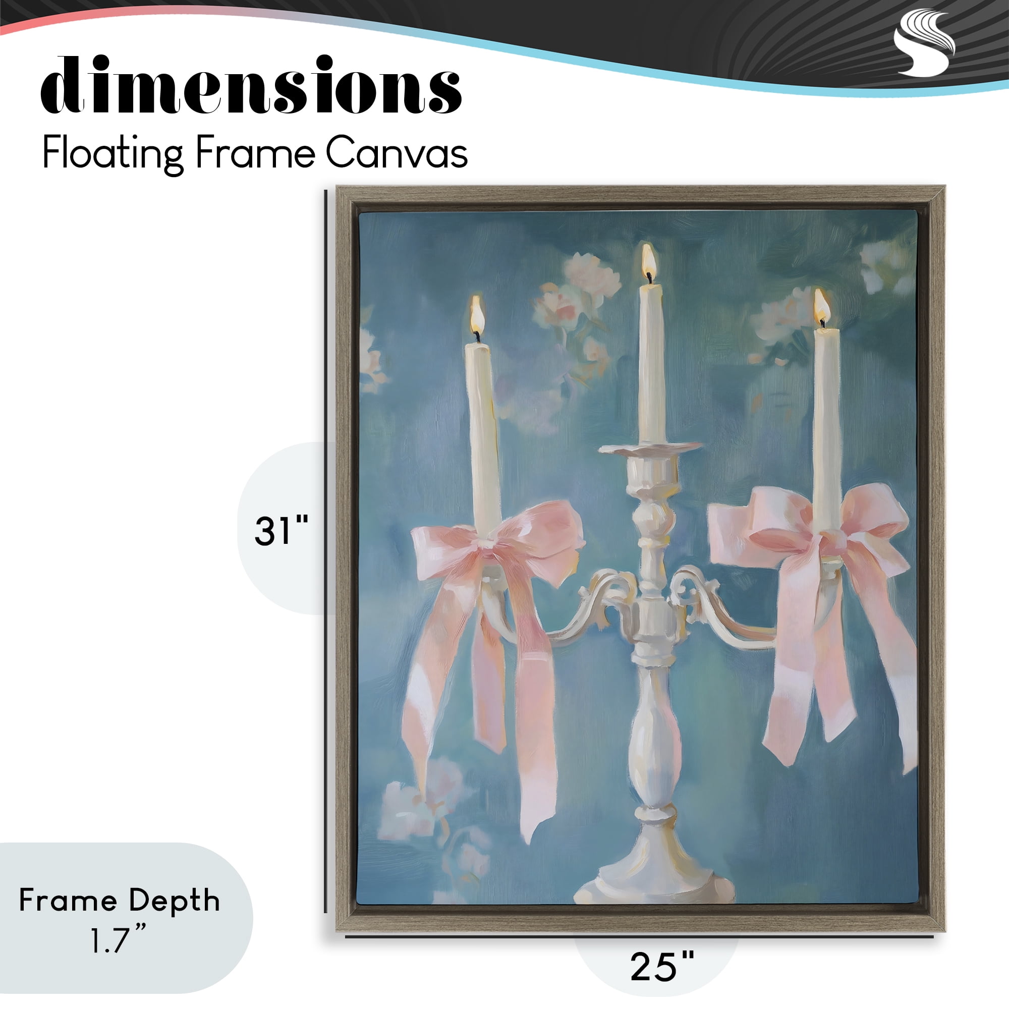 Stupell Industries Elegant Coquette Candelabra Brown Framed Floater Canvas Wall Art, design by The Prints Vibe