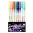 thumbnail image 1 of 16 Colors Glitter Outline Marker Pens Dual-Tip Silver Gold Metallic Outline Pens Quick Dry Outline Markers for Students Scrapbooks, 1 of 5