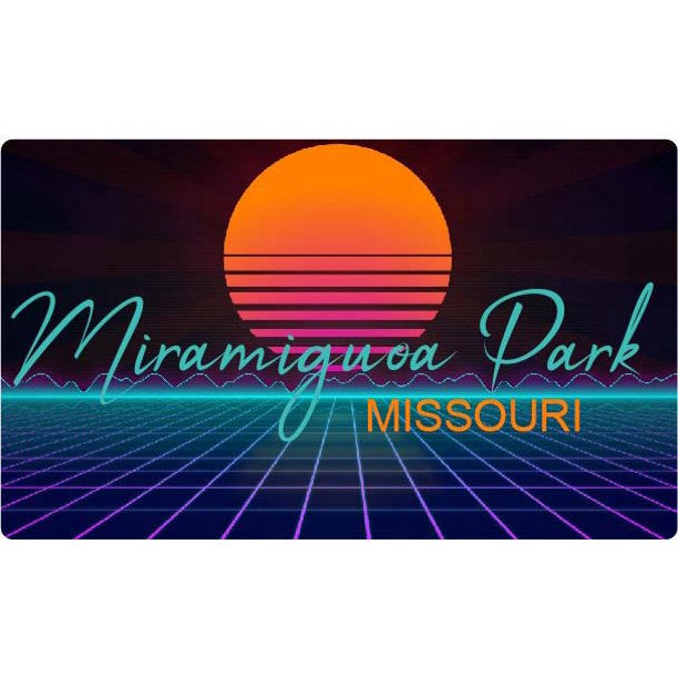 Miramiguoa Park Missouri 2 X 1.25Inch Vinyl Decal Stiker Retro Neon