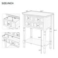thumbnail image 3 of Green Narrow Console Table, 23.7" Solid Wood Slim Sofa Side Table, with 3 Storage Drawers & Bottom Shelf, Exquisite Accent Table, Ideal for Narrow Spaces, Living Room Hallway Storage Desk, 3 of 7