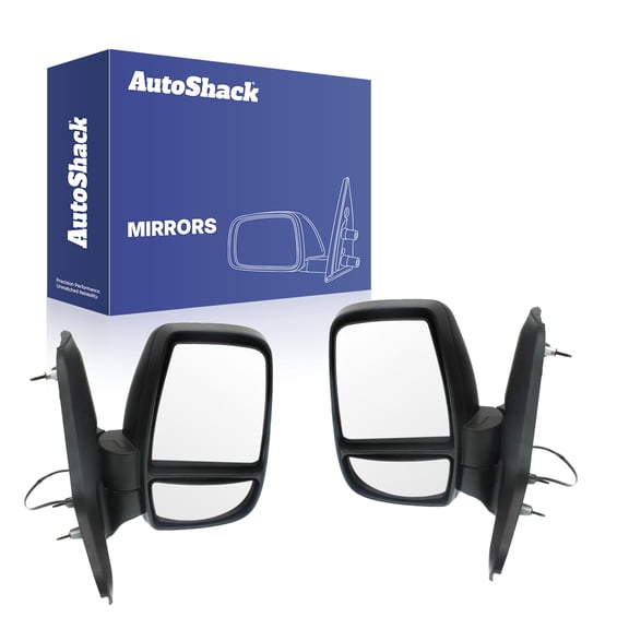 AutoShack Pair 2 Driver and Passenger Side Mirrors Power Non-Heated Black | Replacement for 2015-2017 Ford Transit-250 2015-2017 Ford Transit-350 | 2-PC