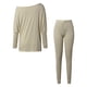 thumbnail image 5 of Conjunto deportivo de mujer de color liso y cuello redondo - Jersey informal de otoño-invierno con pantalones - Poliéster y spandex - Tallas S-XXL, 5 of 7