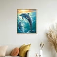 thumbnail image 3 of Nawypu  Dolphin Canvas Wall Art Cute Dolphins Playing Under Sea with Sunshine Picture Printing Artwork for Living Room Bedroom Bathroom Wall Decor,Stretched and Framed Ready to Hang, 3 of 4