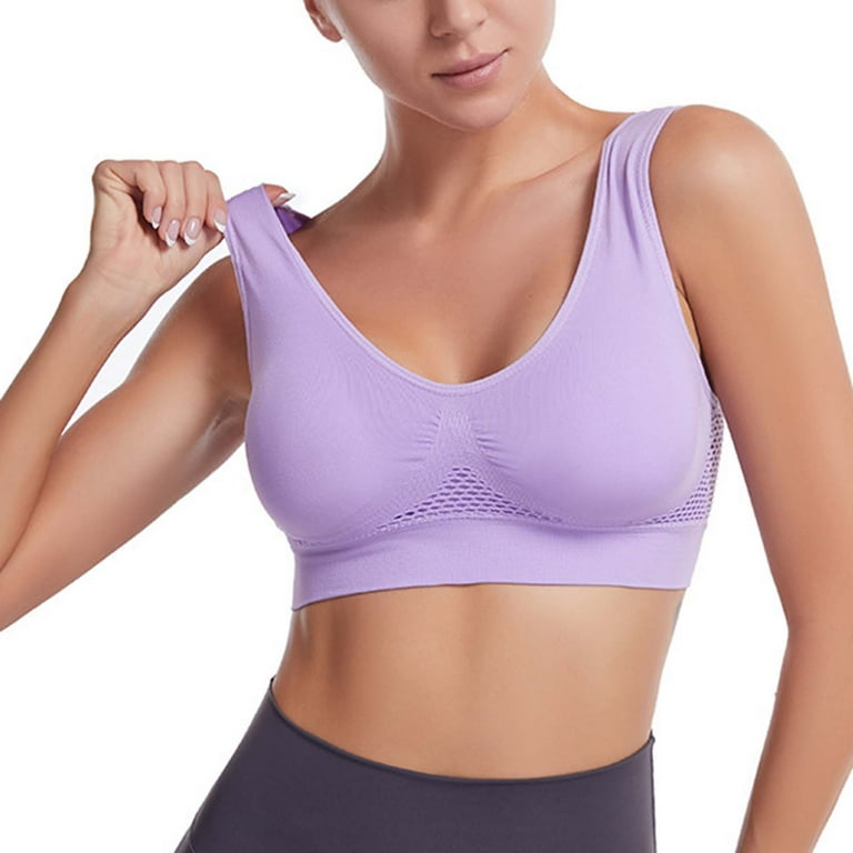 NBCUGB Sports Bra for Women Sweat-Free Mesh Shaping Bra Breathable Cool  Liftup Air Bra Seamless Wireless Cooling Comfort Plus Size Bra 