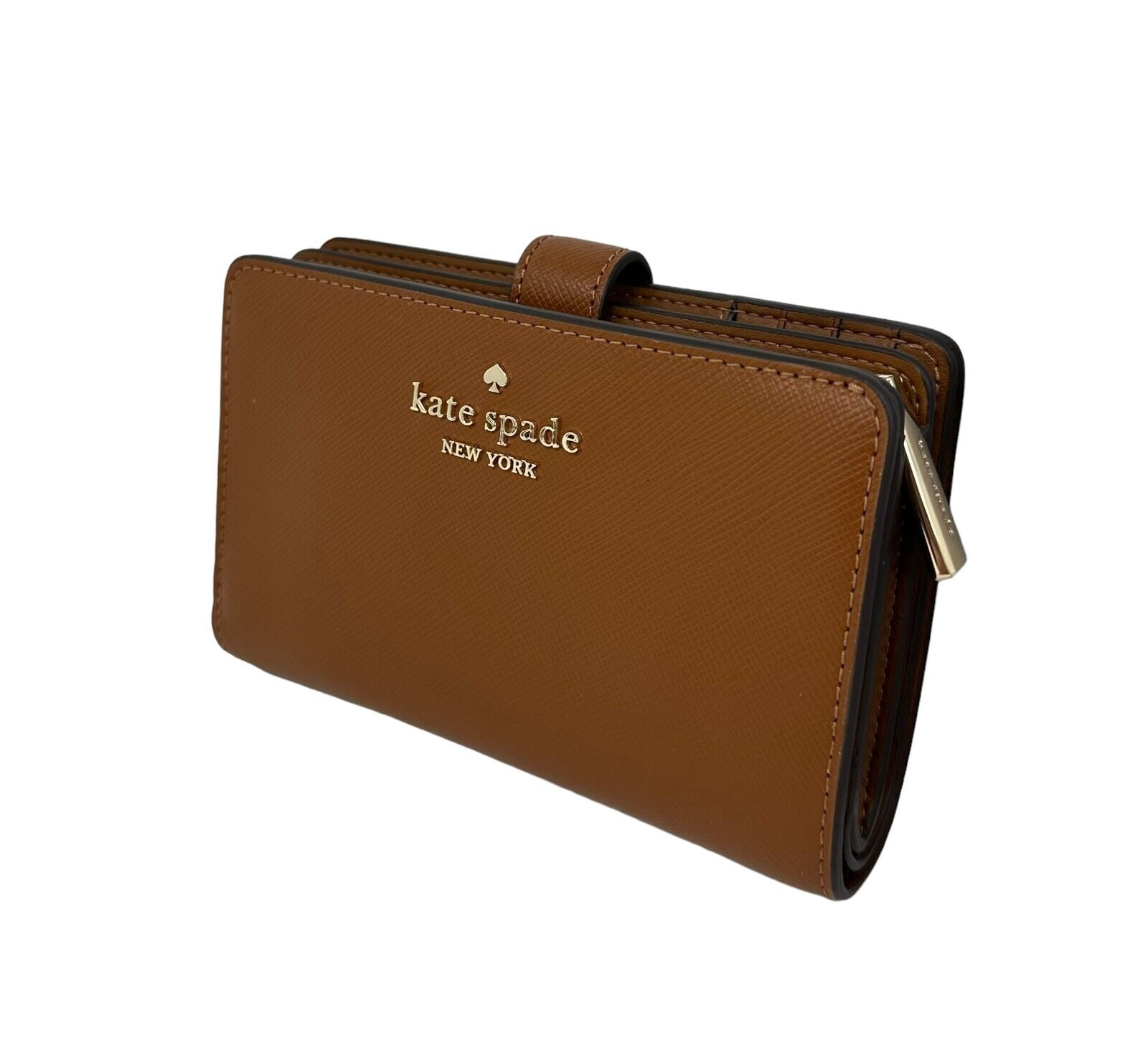 Kate Spade Madison Leather Medium Compact Bifold Wallet Cavern Clay KC580 $199