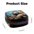 thumbnail image 2 of Sloth Toiletry Bag Small Travel Storage Pouch for Menstrual Pads – Velvet, Sponge, Oxford Cloth - 4.7x6.6x6.6 in., 2 of 6