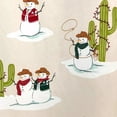 thumbnail image 2 of St Nicholas Square Snowman Cowboy & Cactus Fabric Shower Curtain, Christmas, 2 of 2