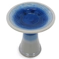 thumbnail image 6 of S-HOME Handcrafted 17 Inch Ceramic  Tall Outdoor Bird Bath Featuring Swirl Pattern Design For Bird Lovers, Sky Blue, 6 of 10