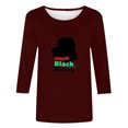 thumbnail image 2 of SHE IS My Items T Shirts for Women Loose Fit Cotton Crew Neck Tops for Women Plus Black Long Sleeve Blouses for Women V Neck Graphic Tees for Women Trendy Black, 2 of 3