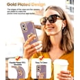 thumbnail image 6 of LeYi Case For Moto G Power 5G 2024: 2pcs Tempered Glass Screen Protector And 360° Rotatable Magnetic Stand, Rose Gold Plated Edge，Purple, 6 of 8