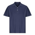 thumbnail image 4 of ohmzyzo Polo Shirts for Men Summer Short Sleeve Golf Tees Lightweight Quick-Dry Athletic T Shirts Lapel Button Down Vacation Beach Tops Navy Blue 4XL, 4 of 6