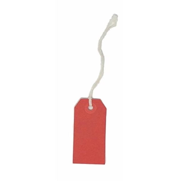 Étiquettes Cadeaux Rouges (1 2.75 x 1.3 Pouces, Pré-Enfilées), Fabriquées aux États-Unis
