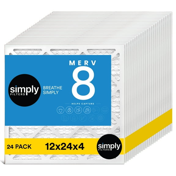 Simply Filters 12x24x4 MERV 8, MPR 600, AC Furnace HVAC Air Filter (24 Pack)