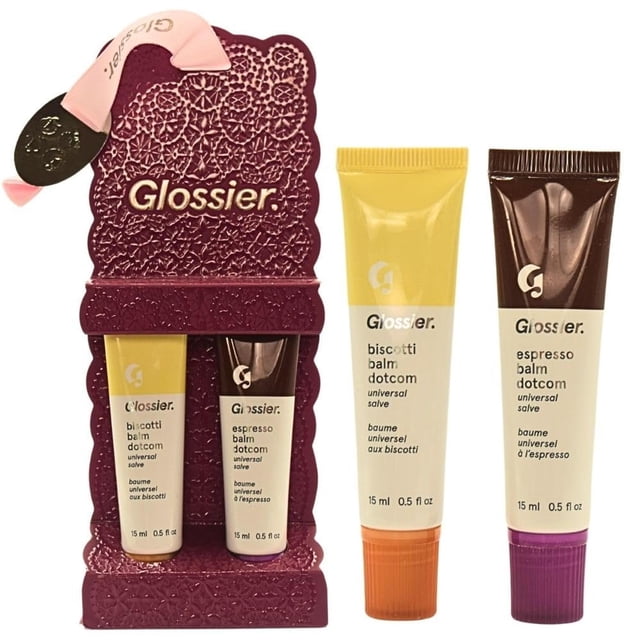 Glossier Balm Dotcom Edición Holiday – Pack Biscotti + Espresso 15 ml c/u