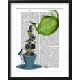 thumbnail image 2 of Art.com Teapot, Cup and Flowers, Green and Blue Art Print by Fab Funky, Black Frame Wall Art, 17" x 21", 2 of 5