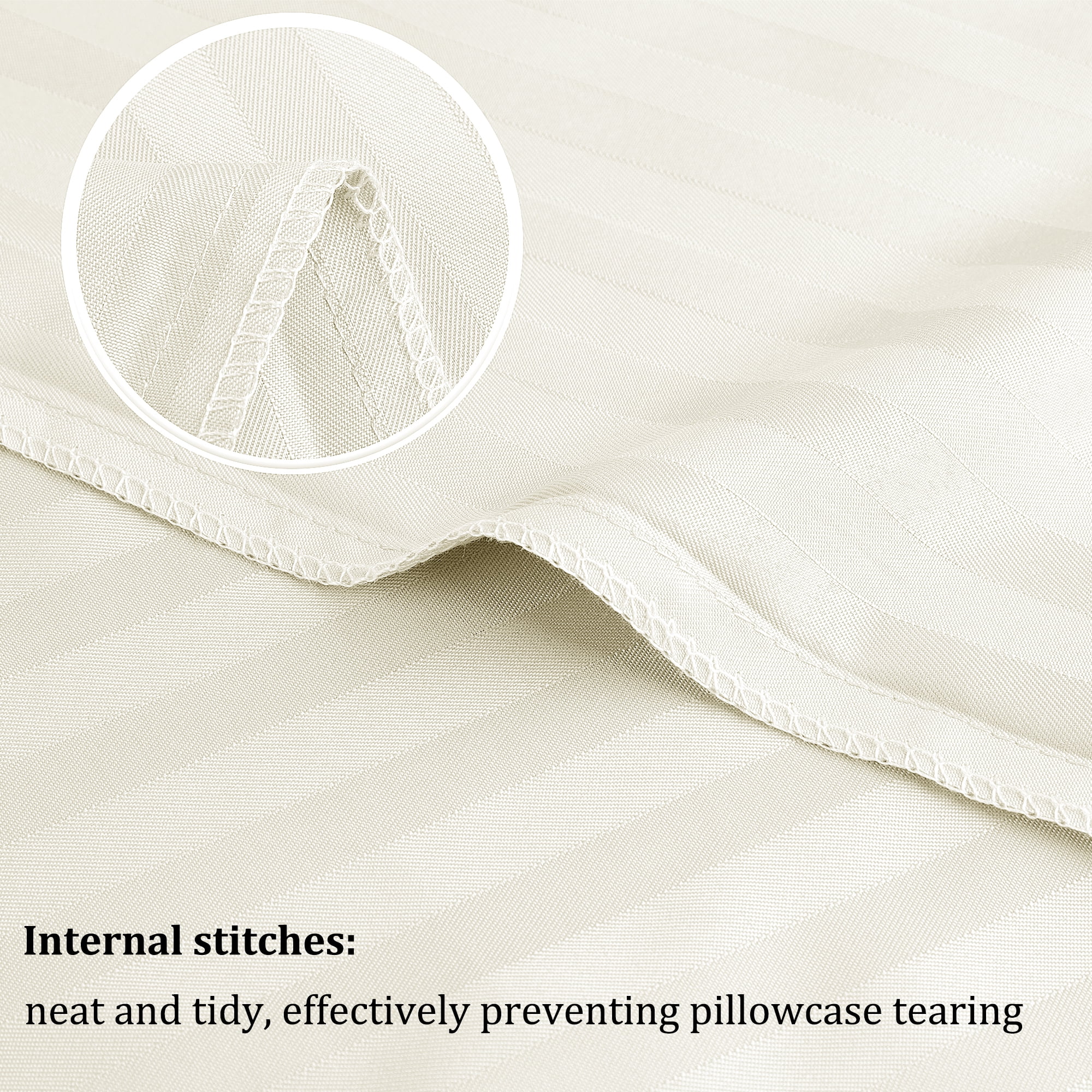 Unique Bargains Microfiber Body Striped Pillowcase Soft Khaki 20x48 Inch
