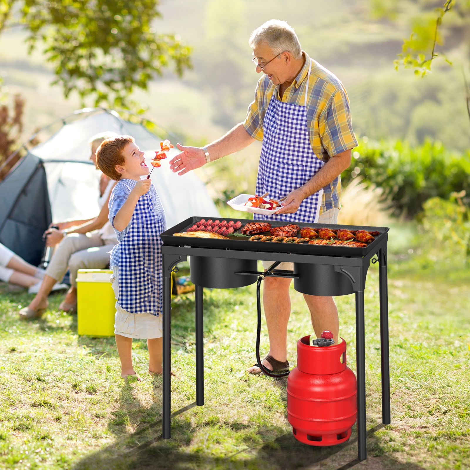 Matladin, 2 Burner Gas Propane Stove, 150000 BTU, Black - Walmart.com