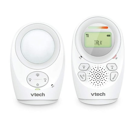 VTech DM1211 Enhanced Range Digital Audio Baby Monitor with Night Light, 1 Parent Unit, Silver & White