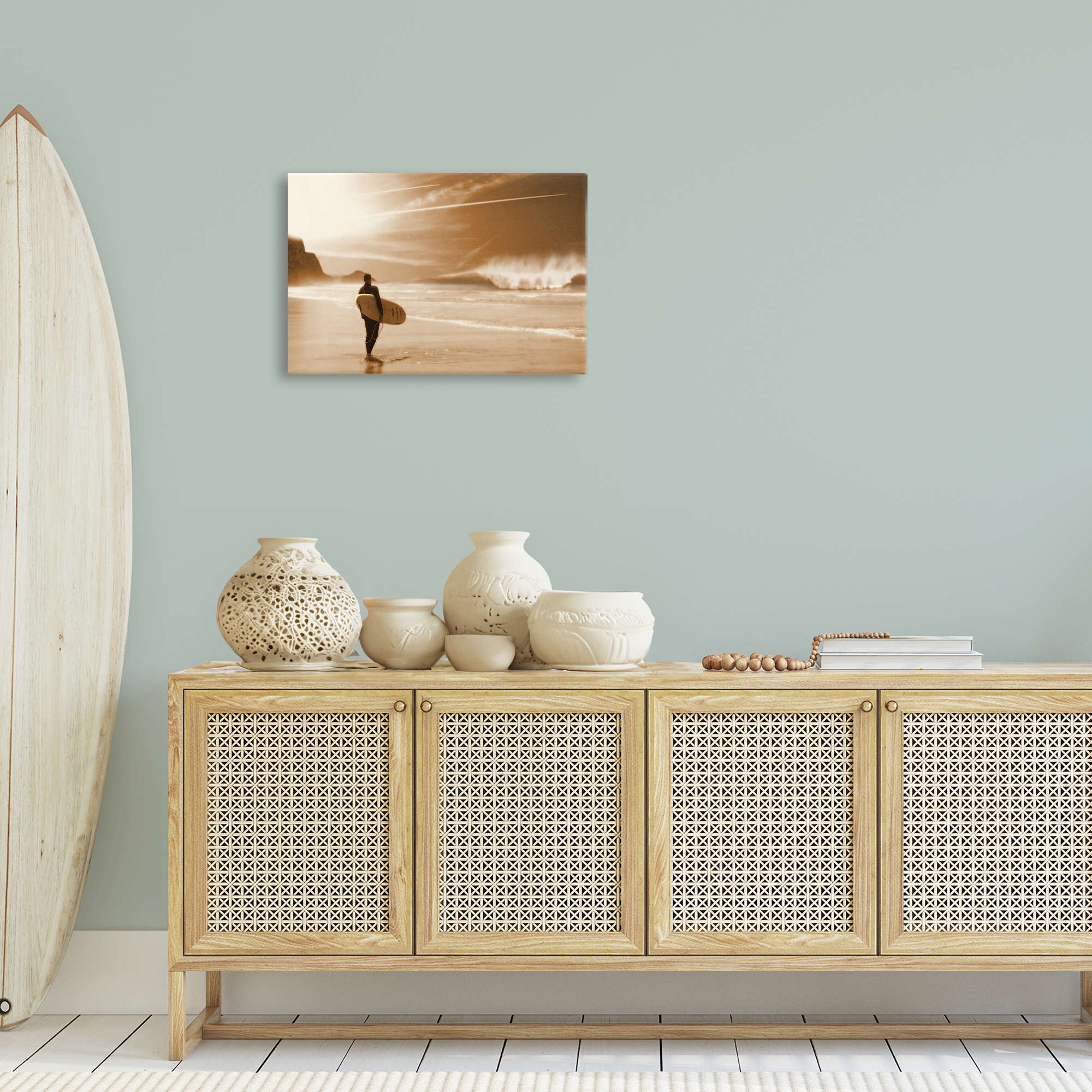 Stupell Industries Out Of The Sun Surfer Coastal Photography Gallery Wrapped Canvas Art Print Wall Art, 24 x 16