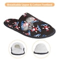thumbnail image 3 of Lsque Surfing Santa Print Fuzzy Slippers Fuzzy Soft House Slippers Plush Furry Warm Cozy Open Toe Fluffy Home Shoes-Large, 3 of 8