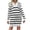 White, variant on HAiming Women's Striped Sweater Dress Casual Loose Long Sleeve Trendy Zipper V Neck Knitted Pullover Mini Dresses