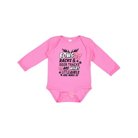 

Inktastic Hunting Season Bows Racks & Deer Tracks Gift Baby Girl Long Sleeve Bodysuit