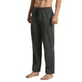 thumbnail image 1 of LANBAOSI Men Soft Knit Sleep Lounge Pants Lightweight Jersey Sweatpants Loose Male Open Bottoms Pockets Size Large, 1 of 7