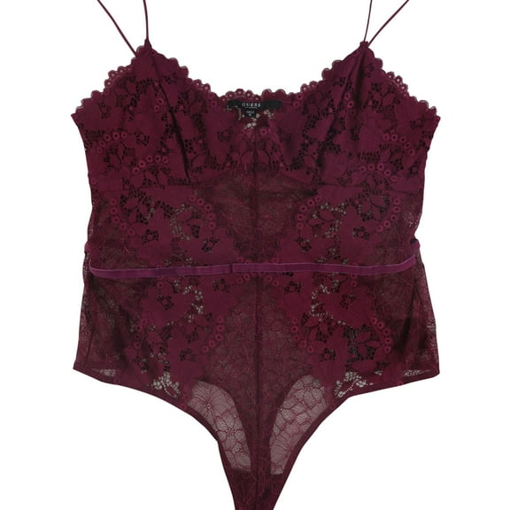 GUESS Womens Treon Bodysuit Jumpsuit, Purple, Small