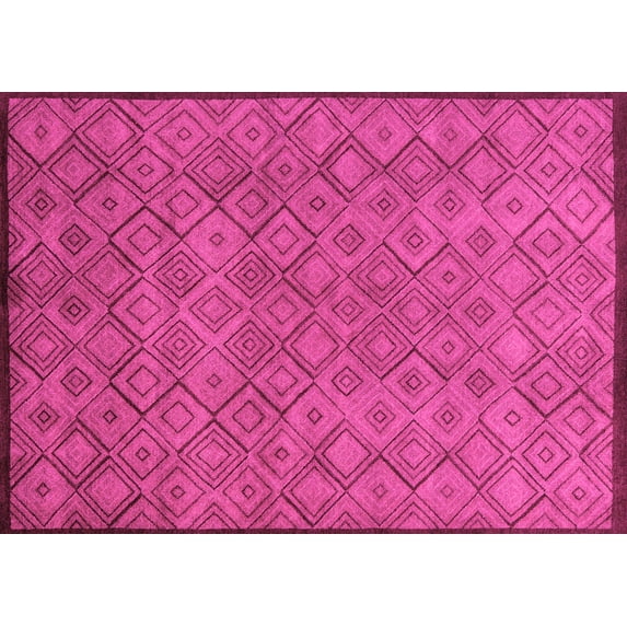Ahgly Company Indoor Rectangle Abstract Pink Modern Area Rugs, 6' x 9'