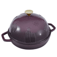 thumbnail image 3 of Flavehc Bread Oven Cast Iron Bread Dutch Oven with Cloche Lid for Bread Baking Magenta Enameled Cast Iron Bread Oven with Dome Lid for Sourdough, 3 of 7