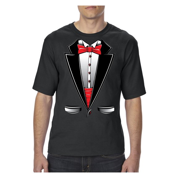 Normal is Boring - Big Men's T-Shirt, up to Tall Size 3XLT - Tuxedo Prom Costume