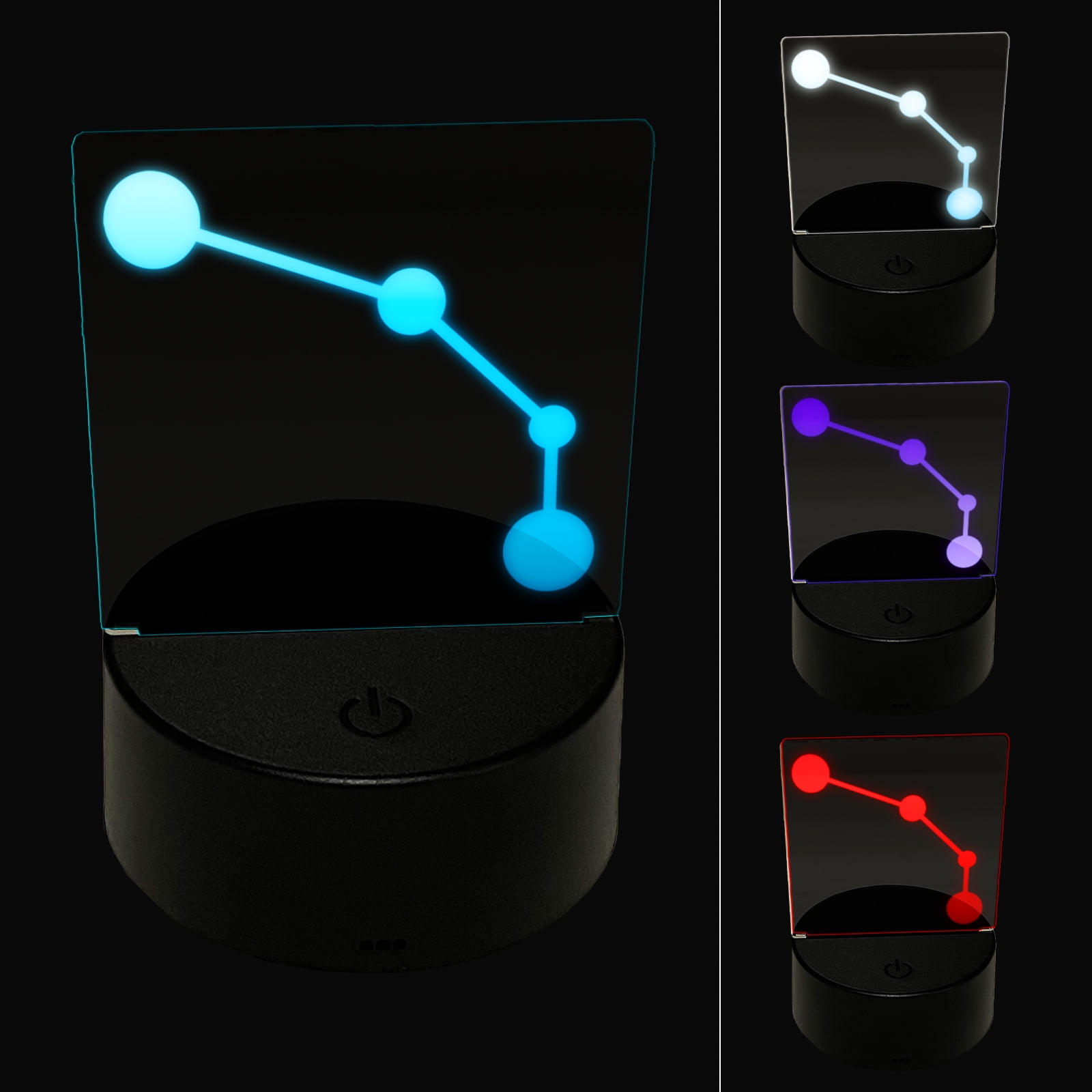 Aries Zodiac Star Constellations LED Night Light Sign 3D Illusion Desk Nightstand Lamp