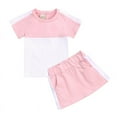 thumbnail image 2 of Kids Girl Two Piece Outfit Short Sleeved Skirt Suit Summer Sports Slim Suit 5-14Y, 2 of 7