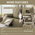 thumbnail image 6 of Lavish Cover 100% Waterproof Recliner Loveseat Cover, 2 Pieces Non-Slip Recliner Couch Slipcovers, Washable Furniture Protector with Pockets & Elastic Straps for Kids Pets, 2 Seaters, Khaki, 6 of 9