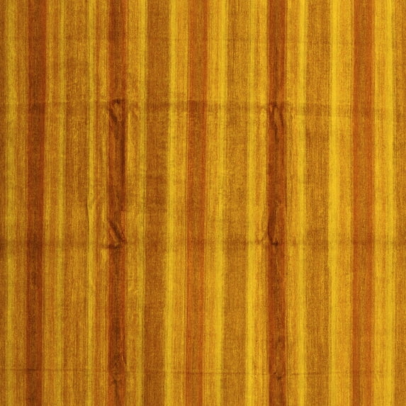 Ahgly Company Indoor Square Abstract Yellow Modern Area Rugs, 7' Square