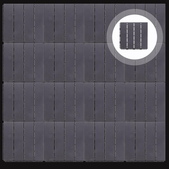 NICEXMAS Shower Interlocking Tiles Deck Tile Plastic Grey 1Pack