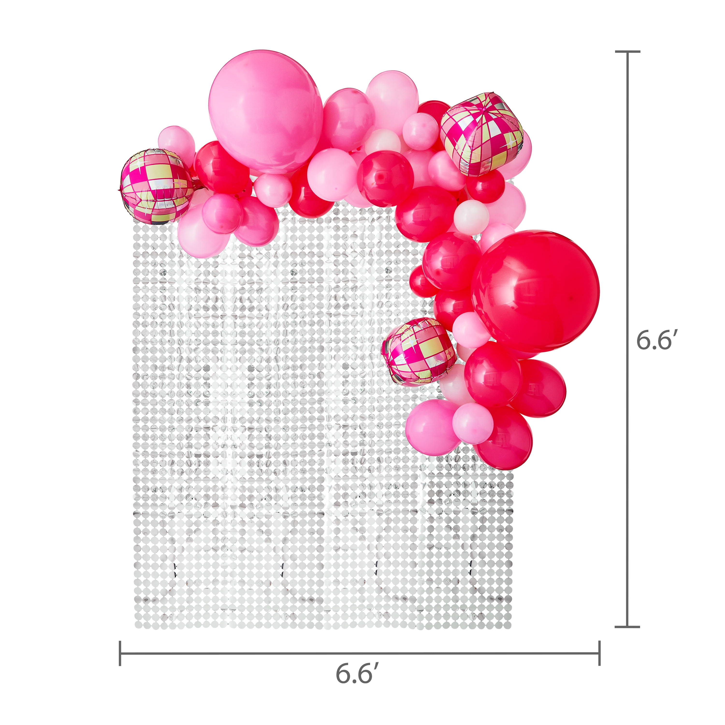 Pink/White Disco Cowgirl Latex and Clear Balloon Backdrop Kit, 72 Pieces, by Way To Celebrate