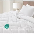 thumbnail image 4 of Chezmoi Collection Logan White Comforter Set Oversized King Size 3-Piece Lightweight Soft Stone-Washed Microfiber Bedding Set for All Season (1 Comforter 118x98, 2 Shams), 4 of 9