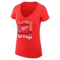 thumbnail image 2 of Women's G-III 4Her by Carl Banks Red Detroit Red Wings Super-Slim Fit Lightweight Collage Team Graphic T-Shirt, 2 of 3