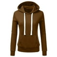 thumbnail image 1 of Gibobby Sudadera con cremallera Chaqueta de sudadera con capucha y forro polar de manga larga informal de color liso para mujer （Café， XL), 1 of 5
