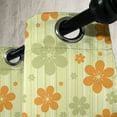 thumbnail image 2 of Ambesonne Floral Grommet Curtain Single Panel, Retro Graphic Flowers, 50"x60", Pale Green Orange, 2 of 5