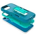 thumbnail image 3 of CoverON For Apple iPhone 14 Plus Phone Case, Military Grade Heavy Duty Full Body Kickstand Cover, Turquoise, 3 of 9