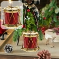 thumbnail image 2 of Red Glitter Mini Drum Christmas Tree Decorations, Desktop Instruments Ornament Christmas Holiday Wedding Party Decor, 2 of 4