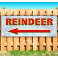 thumbnail image 1 of Reindeer Left Arrow Red Caps 13 oz Vinyl Banner With Metal Grommets, 1 of 4