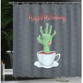 thumbnail image 4 of Ambesonne Halloween Shower Curtain, Zombie Hand in Bloody Cup, 69"Wx70"L, Grey Pale Rust Green, 4 of 5